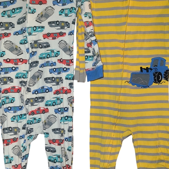 Carters Pajama Full Length Zip Onesie Bundle Cars & Tractor 5T - Picture 3 of 5